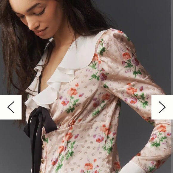 Maeve Long-Sleeve Ruffle-Front Blouse - Picture 3 of 5